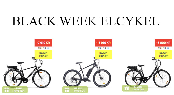 Black Week elcykel - Rea på Black Friday