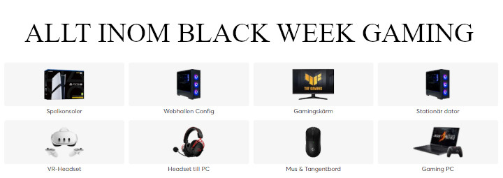 Black Week gaming - Erbjudande för gamers