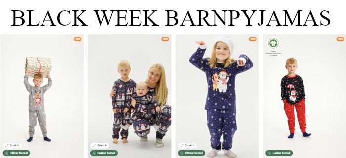 Black Week pyjamas till barn - Black Friday rea på barnpyjamas